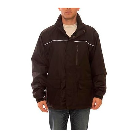 Tingley Icon LTE Jacket, Size Men's 2XL, Attached Hood, Black J27113.2X